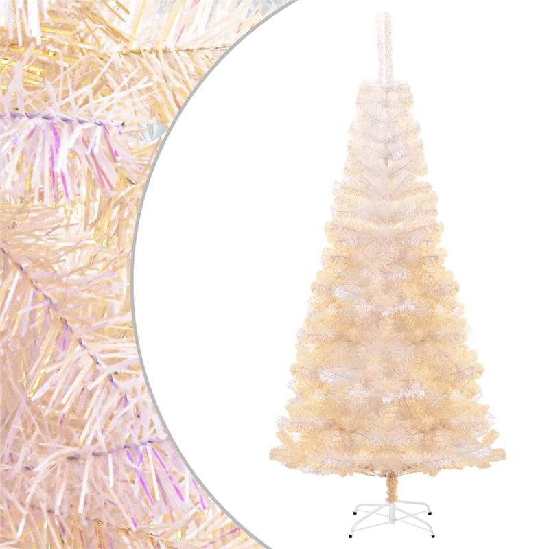 VidaXL Sapin de Noël artificiel pointes iridescentes Blanc 180 cm PVC