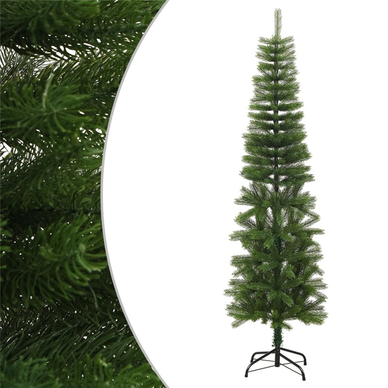 VidaXL Sapin de Noël artificiel mince avec support 180 cm PE