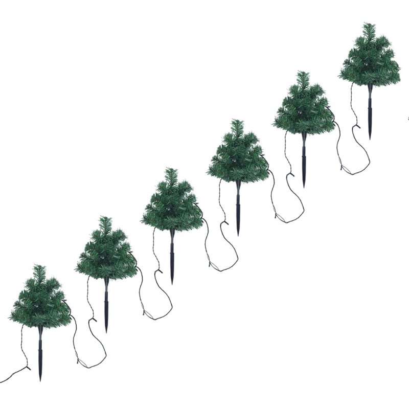 Image secondaire de VidaXL Arbres d'allée de Noël 6 pcs avec LED blanc chaud 45 cm PVC