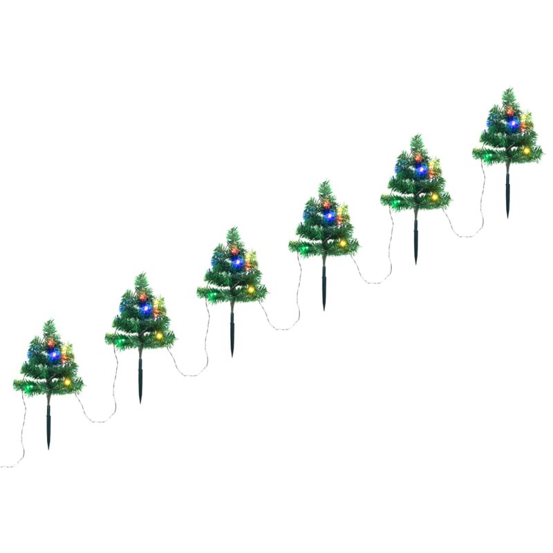 VidaXL Arbres d'allée de Noël 6 pcs avec LED multicolores 45 cm PVC