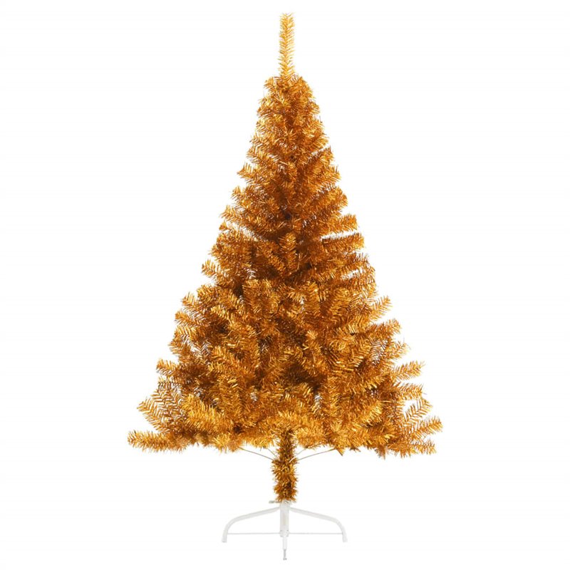 Image secondaire de VidaXL Demi sapin de Noël artificiel avec support doré 120 cm PET