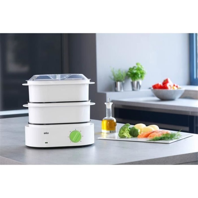 Image secondaire de Braun FS 3000 cuiseur vapeur 2 Nombre de paniers Comptoir 850 W Vert, Blanc