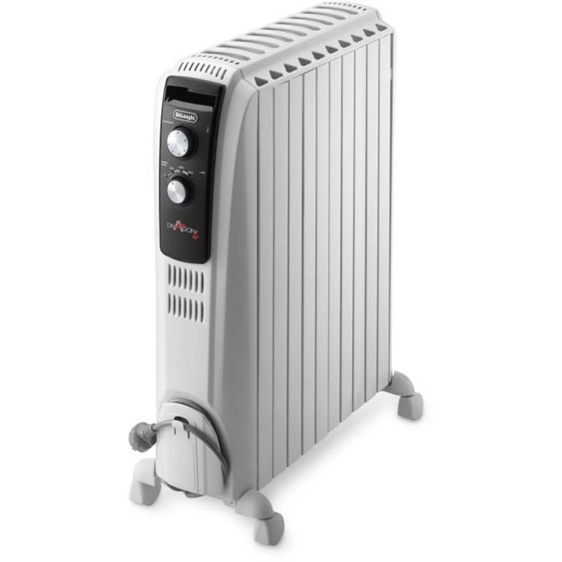 Radiateur bain d'huile Dragon4 DeLonghi - 2500W - 3 allures de chauffe - Technologie Real Energy - Effet cheminée