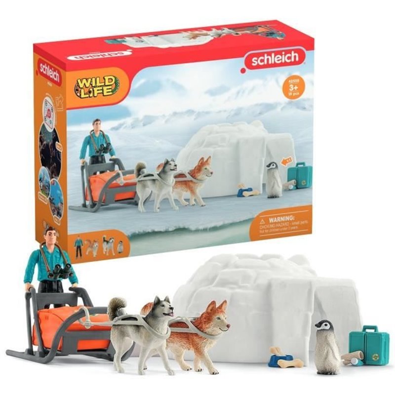 Coffret Expédition en Antarctique, figurines animaux sauvages, Schleich 42558 Wild Life, Pour enfant des 3 ans