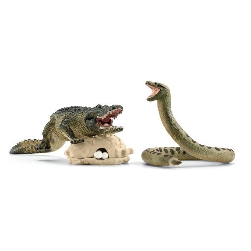 Image secondaire de Coffret Duel Aligator/Anaconda, figurines animaux sauvages, Schleich 42559 Wild Life, Pour enfant des 3 ans