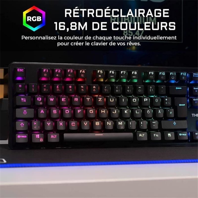 Image secondaire de THE G-LAB KEYZ RUBIDIUM CLAVIER MÉCANIQUE RED SWITCH ET RGB COMPLeTEMENT PERSONNALISABLE AVEC REPOSE-POIGNET - Azerty