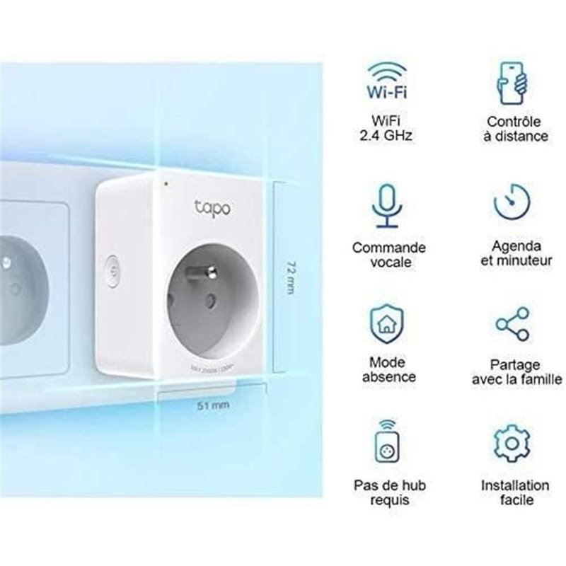 Image secondaire de Tp-Link Tapo P100 Prise intelligente 2300 W Maison Blanc