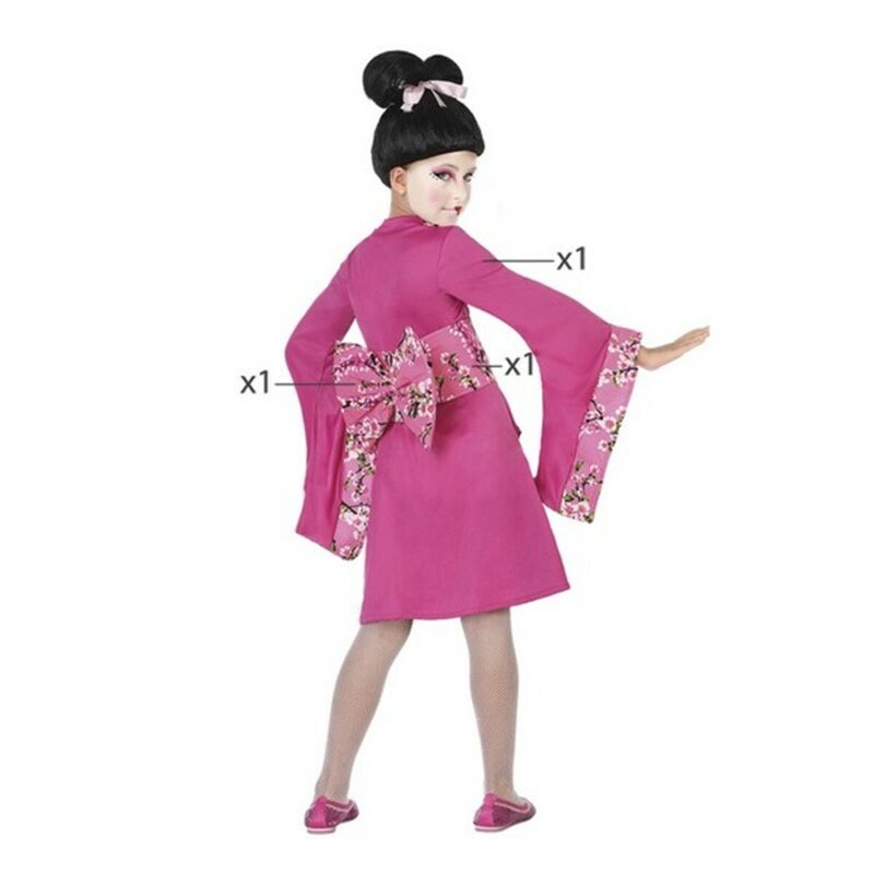 Image secondaire de Déguisement pour Enfants Geisha Rose fuchsia (3 Pcs)