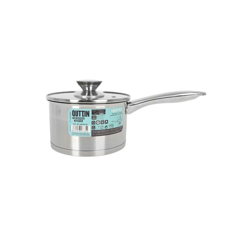 Image secondaire de Casserole avec couvercle Quttin Hermes 1,8 L Acier (8 Unités)