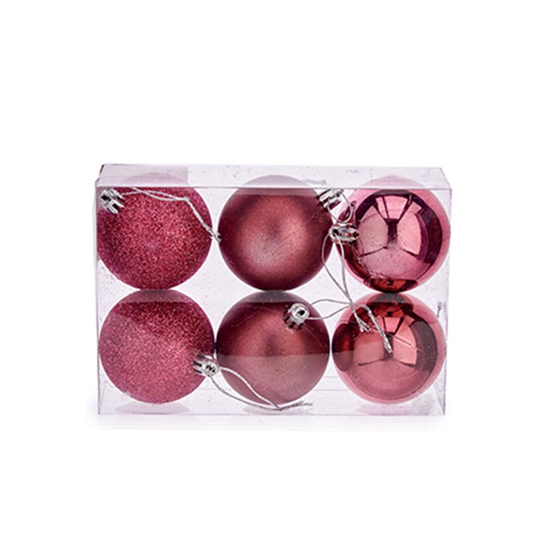 Image secondaire de Lot de boules de Noël Rose PVC Ø 8 cm (24 Unités)