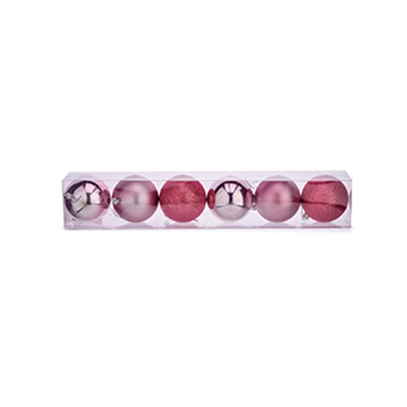 Image secondaire de Lot de boules de Noël Rose Plastique Ø 8 cm (24 Unités)