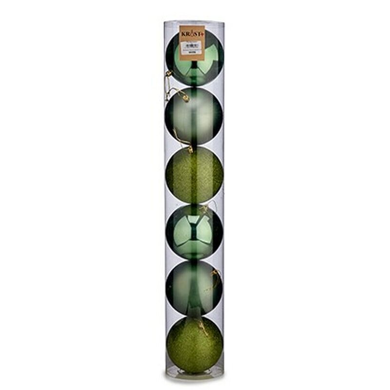 Image secondaire de Lot de boules de Noël 6 Pièces Vert Plastique Ø 12 cm (6 Unités)