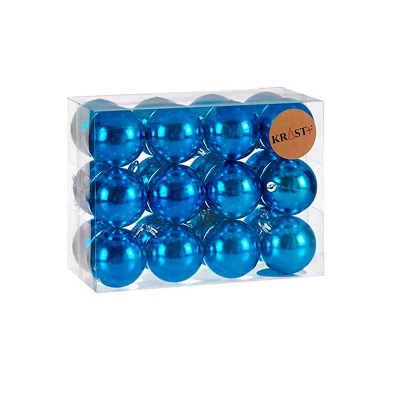 Image secondaire de Lot de boules de Noël Bleu Plastique (12 Unités)