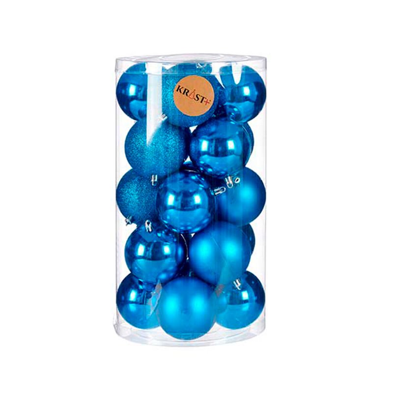 Image secondaire de Lot de boules de Noël Bleu Plastique 8 x 9 x 8 cm (6 Unités)