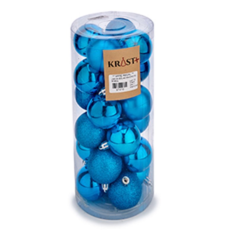 Image secondaire de Lot de boules de Noël Bleu Plastique 5 x 6 x 5 cm (12 Unités)