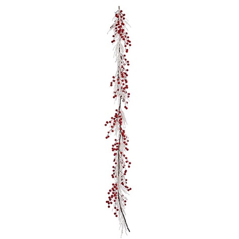 Image secondaire de Guirlande de Noël Branche Blanc Rouge Plastique 180 x 14 cm (4 Unités)