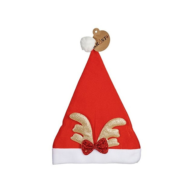 Image secondaire de Bonnet de Père Noël Renne Rouge Doré 28 x 2 x 39 cm (12 Unités)