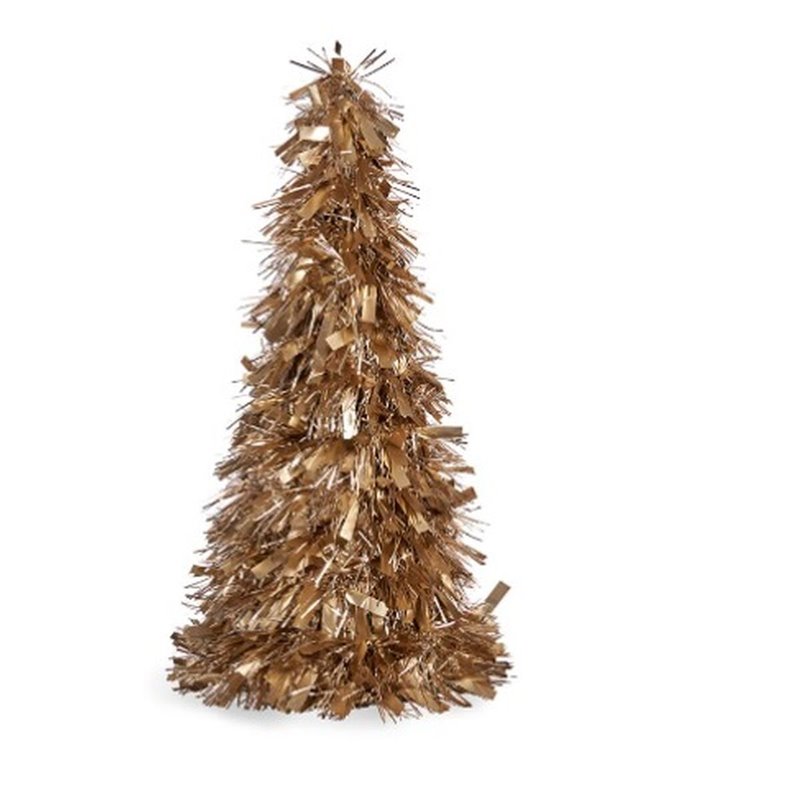 Image secondaire de Figurine Décorative Sapin de Noël guirlande Doré polypropylène PET 27 x 45,5 x 27 cm (12 Unités)