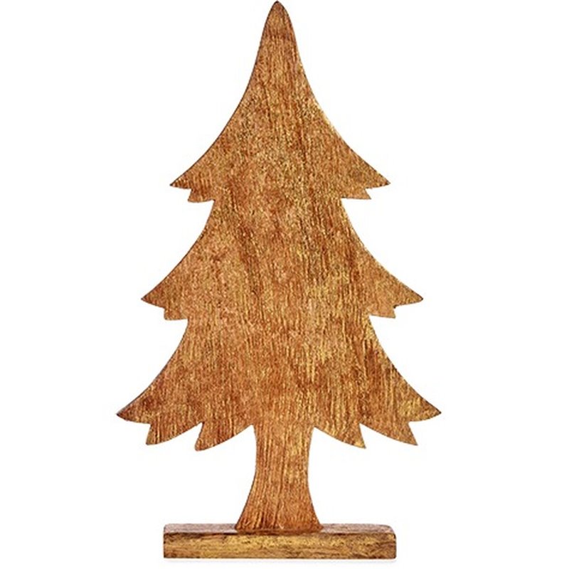 Image secondaire de Figurine Décorative Sapin de Noël Doré Bois 5,1 x 49,5 x 25,5 cm (6 Unités)