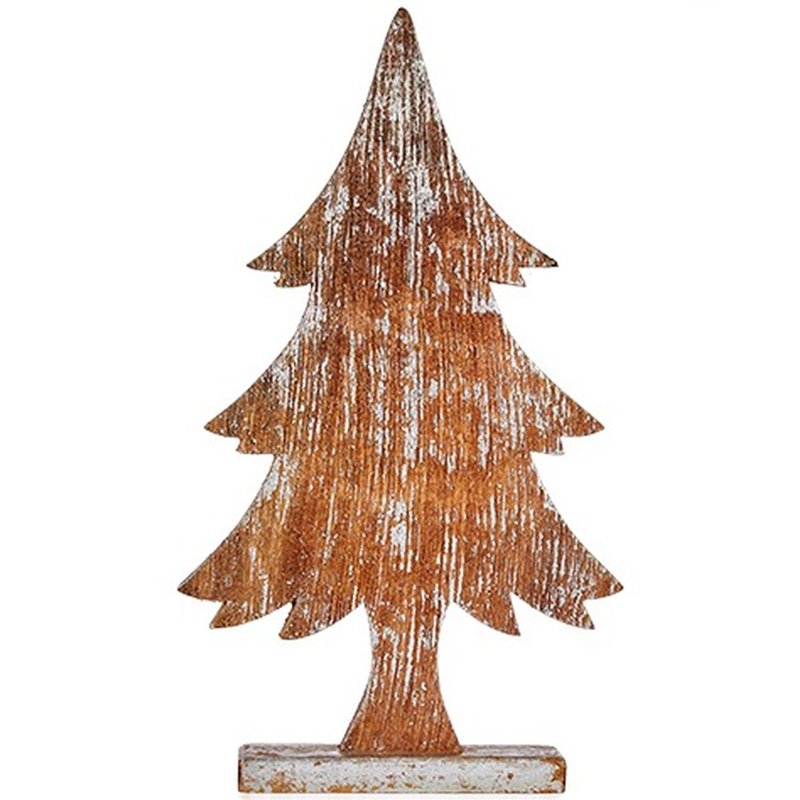 Image secondaire de Figurine Décorative Sapin de Noël Argenté Bois 5 x 49,5 x 26 cm (6 Unités)