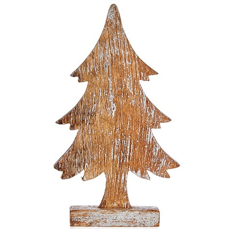 Image secondaire de Figurine Décorative Sapin de Noël Argenté Bois 5 x 31 x 15 cm (6 Unités)