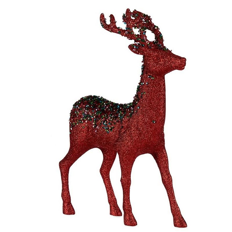 Image secondaire de Figurine Décorative renne de noël Rouge Plastique 15 x 45 x 30 cm (2 Unités)