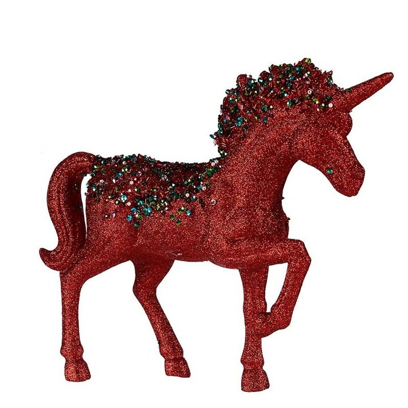 Image secondaire de Figurine Décorative Licorne Rouge Plastique 9,5 x 31 x 40 cm (6 Unités)