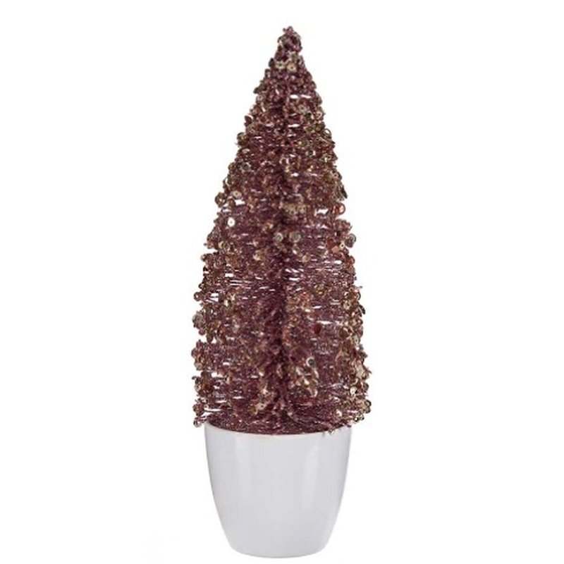 Image secondaire de Figurine Décorative Sapin de Noël Rose Doré Plastique 9 x 28 x 9 cm (6 Unités)