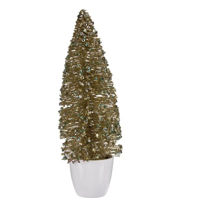 Image secondaire de Figurine Décorative Sapin de Noël Bronze Doré Plastique 10 x 33 x 10 cm (6 Unités)