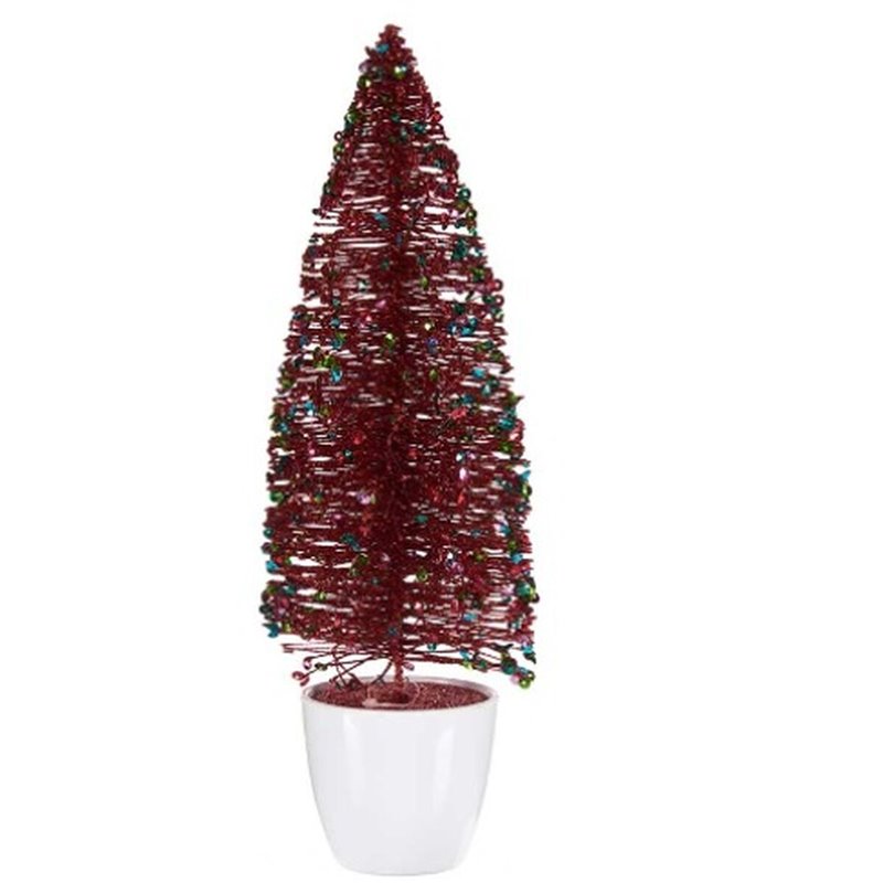 Image secondaire de Figurine Décorative Sapin de Noël Rouge Plastique 10 x 33 x 10 cm (6 Unités)