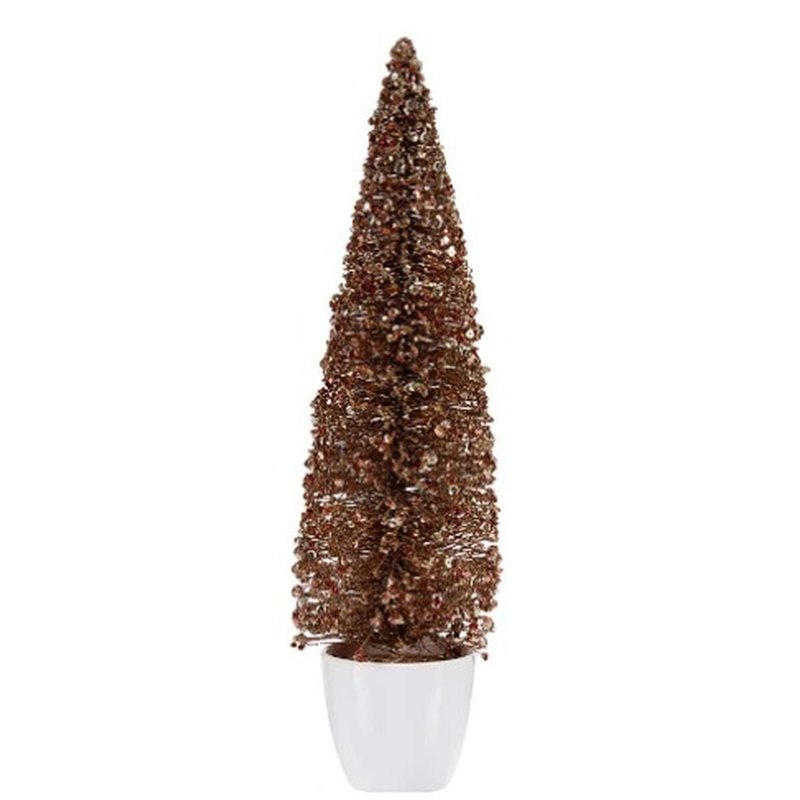 Image secondaire de Figurine Décorative Sapin de Noël Bronze Doré Plastique 10 x 38 x 10 cm (6 Unités)