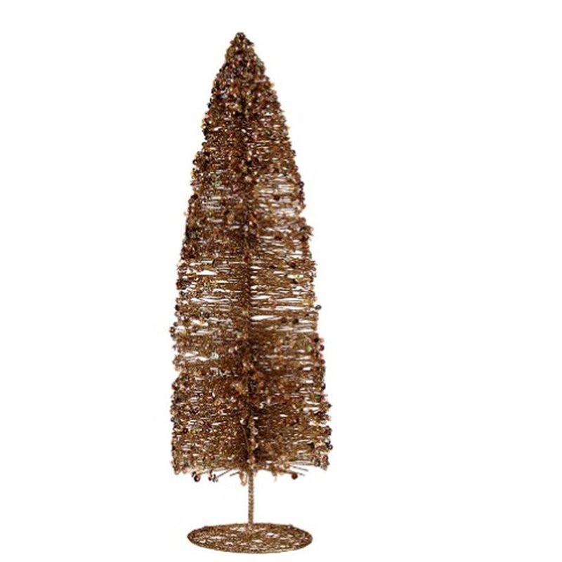 Image secondaire de Figurine Décorative Sapin de Noël Paillettes Doré 10 x 41 x 10 cm (6 Unités)