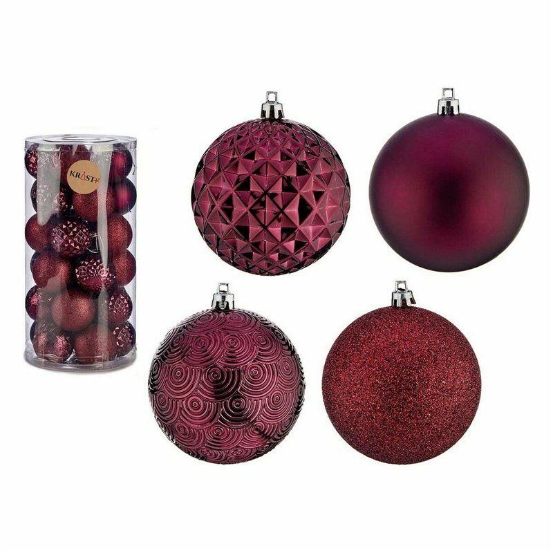 Image secondaire de Lot de boules de Noël Violet 8 cm PVC (4 Unités)