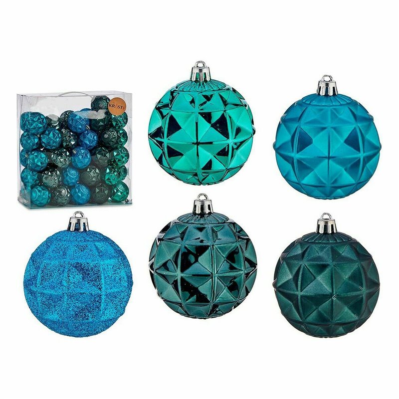 Image secondaire de Lot de boules de Noël Turquoise 7 cm (4 Unités)