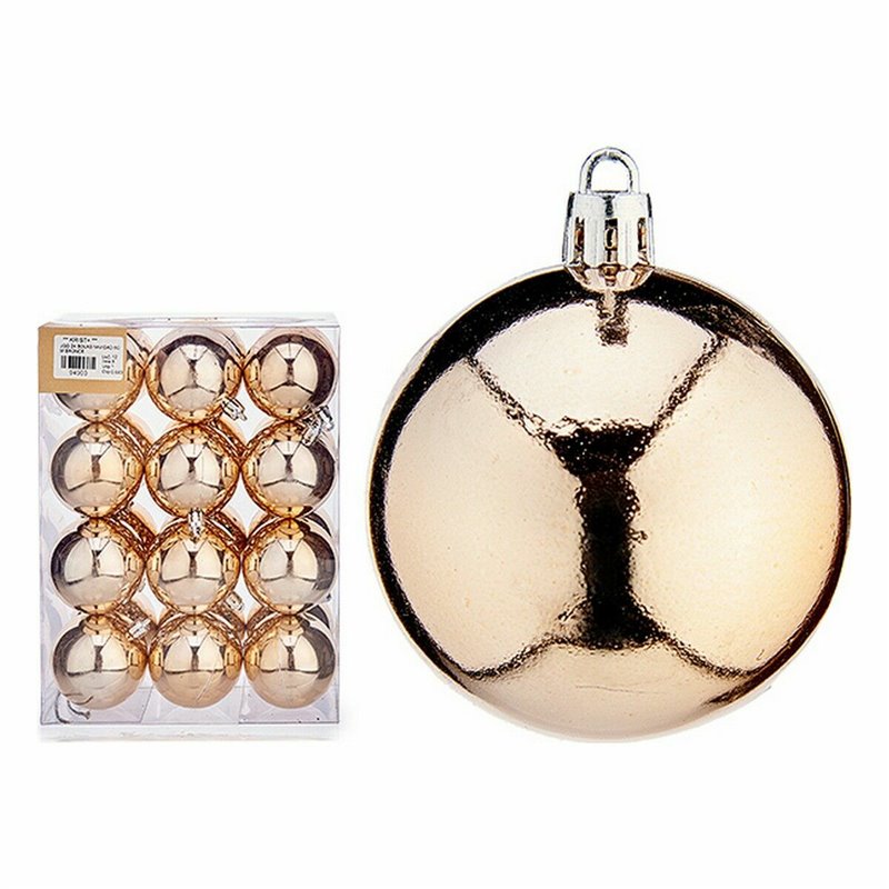 Image secondaire de Lot de boules de Noël champagne PVC 6 x 7 x 6 cm (12 Unités)