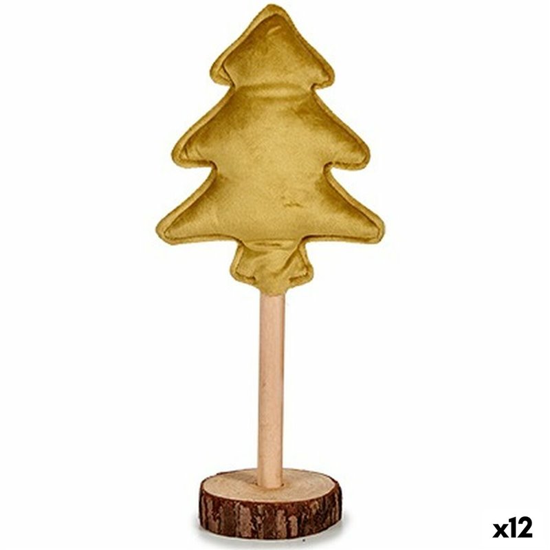 Sapin de Noël Polyester Doré Bois 9,5 x 32 x 13 cm (12 Unités)