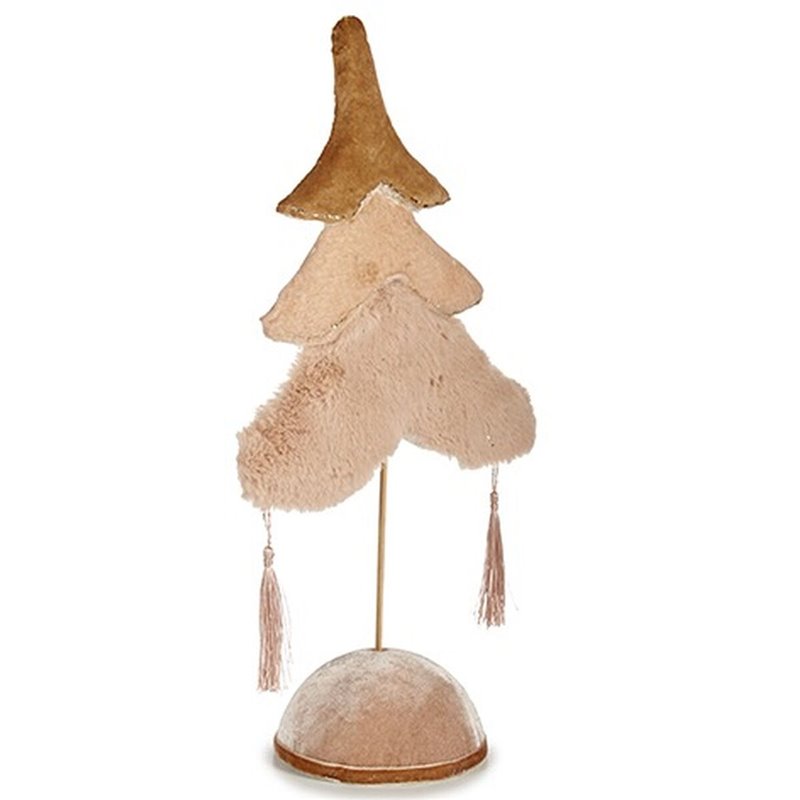 Image secondaire de Sapin de Noël Polyester Beige Doré Bois 12 x 43 x 22 cm (4 Unités)