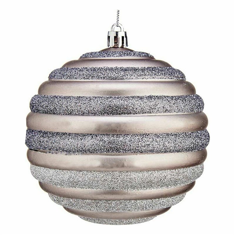 Image secondaire de Lot de boules de Noël Cercles 10 cm Argenté Plastique (6 Unités)