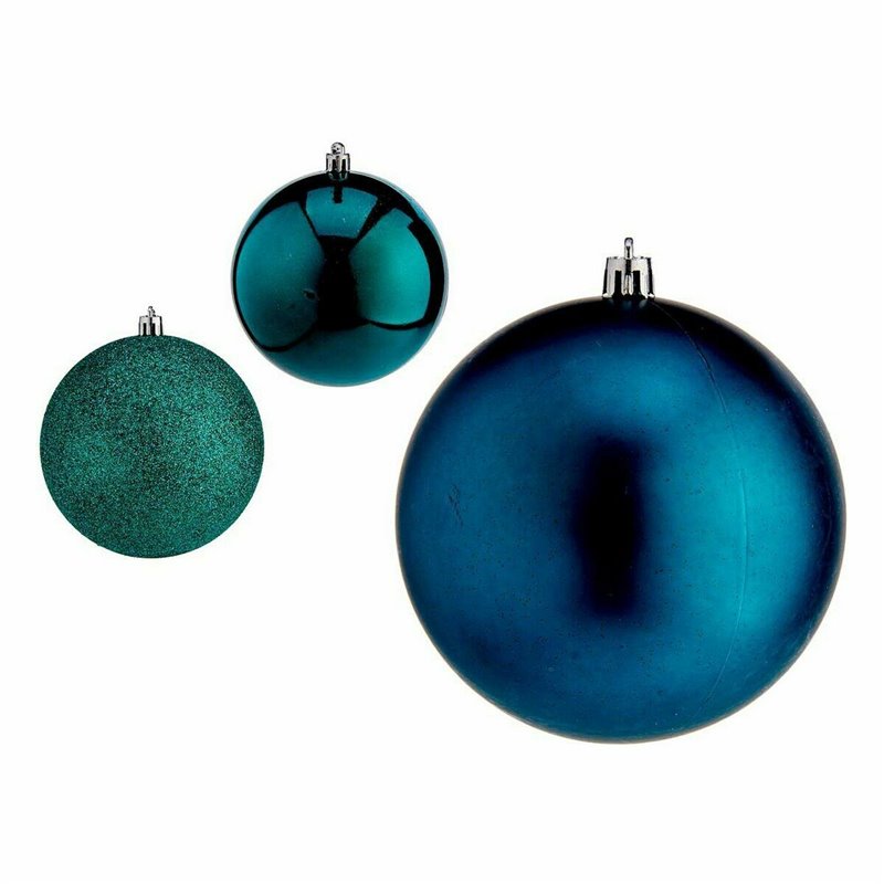 Image secondaire de Lot de boules de Noël Bleu Plastique 10 x 11 x 10 cm (12 Unités)