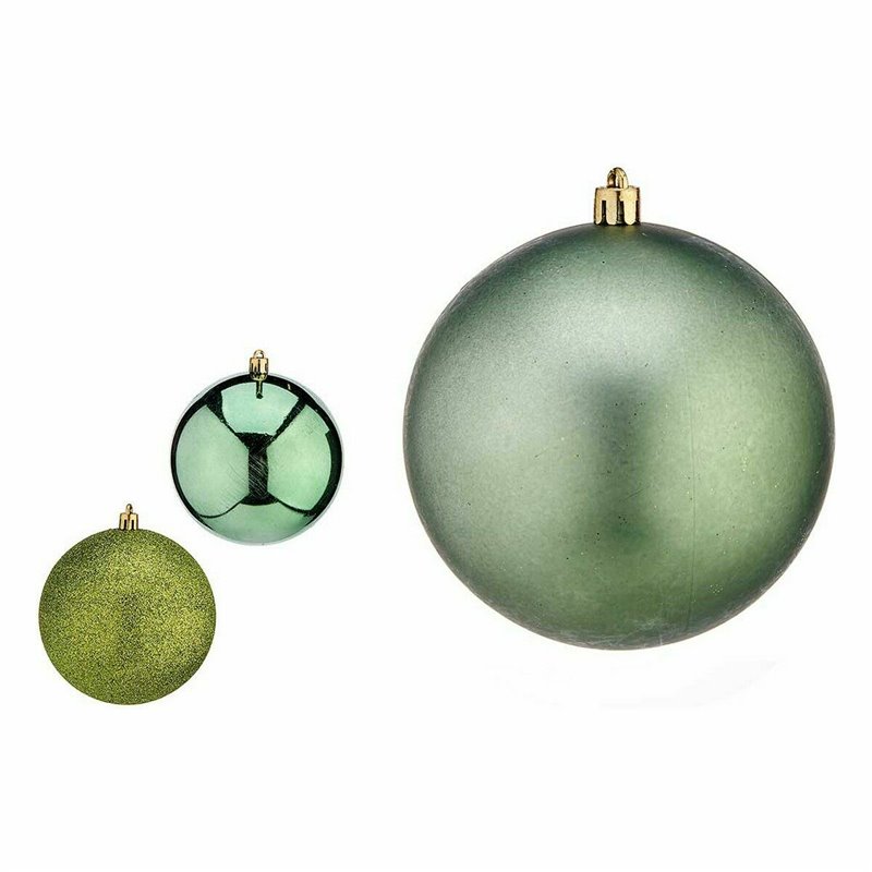 Image secondaire de Lot de boules de Noël Vert Plastique 10 x 11 x 10 cm (12 Unités)