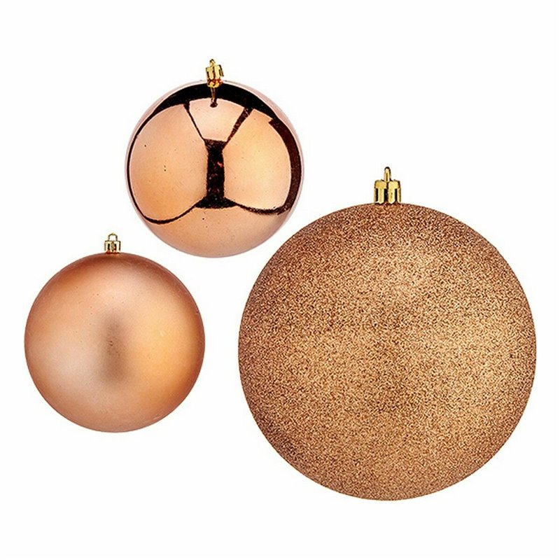 Image secondaire de Lot de boules de Noël Cuivre Plastique 10 x 10 x 60 cm (12 Unités)