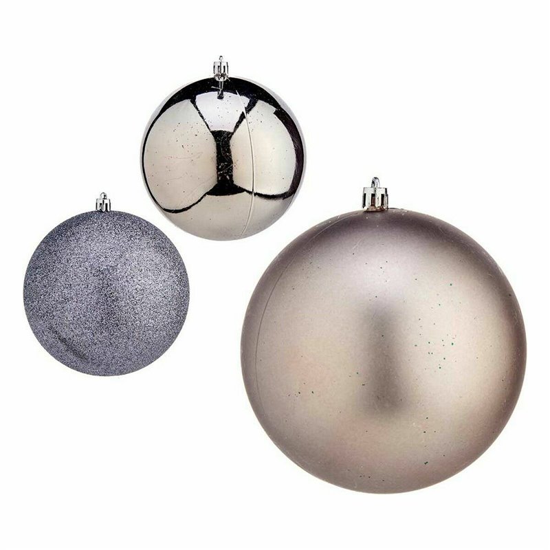 Image secondaire de Lot de boules de Noël Argenté Plastique Ø 12 cm (6 Unités)