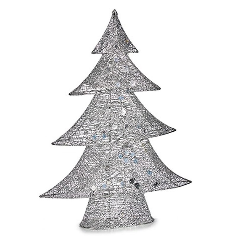 Image secondaire de Figurine Décorative Sapin de Noël Métal Argenté 12 x 59,5 x 48,5 cm (3 Unités)