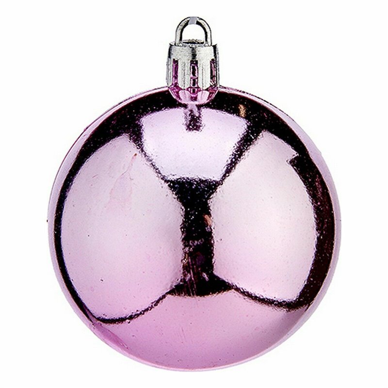 Image secondaire de Lot de boules de Noël Rose Plastique 6 x 7 x 6 cm (12 Unités)