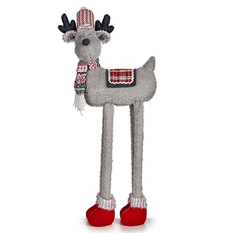 Image secondaire de Figurine Décorative renne de noël Rouge Gris 23 x 55 x 49 cm (4 Unités)