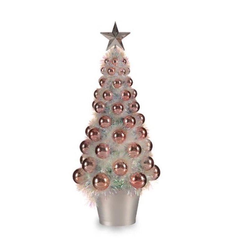 Image secondaire de Figurine Décorative Sapin de Noël Rose polypropylène PET 16 x 37,5 x 16 cm (12 Unités)