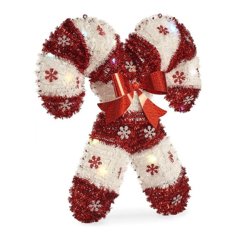 Image secondaire de Figurine Décorative Sucre d'Orge guirlande Lumière LED Blanc Rouge polypropylène PET 47 x 6 x 47 cm (12 Unités)