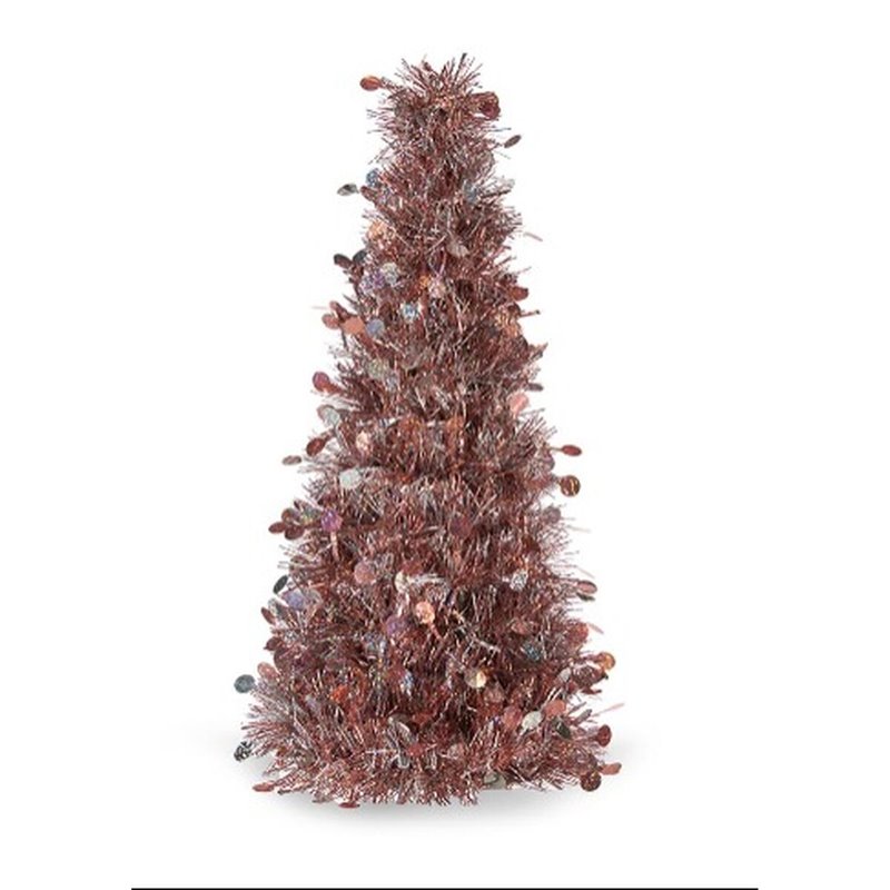 Image secondaire de Figurine Décorative Sapin de Noël guirlande Blanc Rose polypropylène PET 18 x 31 x 18 cm (48 Unités)