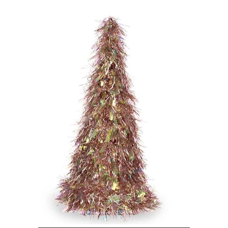 Image secondaire de Figurine Décorative Sapin de Noël guirlande Cuivre Fuchsia polypropylène PET 24 x 46 x 24 cm (24 Unités)