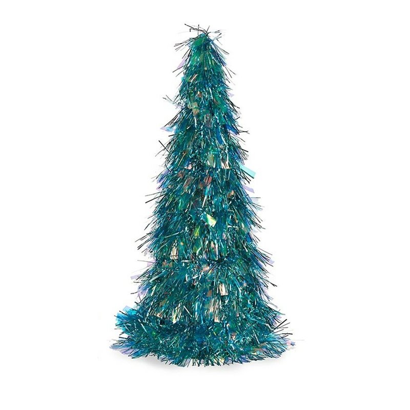 Image secondaire de Figurine Décorative Sapin de Noël guirlande Bleu polypropylène PET 24 x 46 x 24 cm (24 Unités)